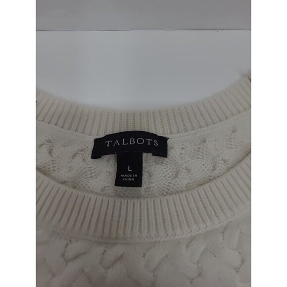 Talbots Cashmere Blend Sweater Women's Size Large White Soft Knit Pullover - Picture 4 of 6